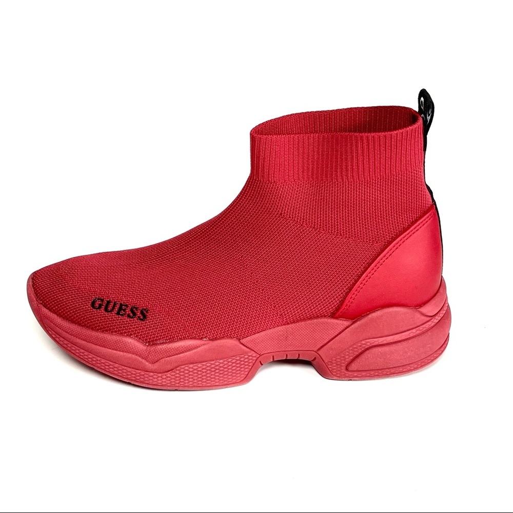 Guess Women’s Pause Knit Wedge Sneakers Red
